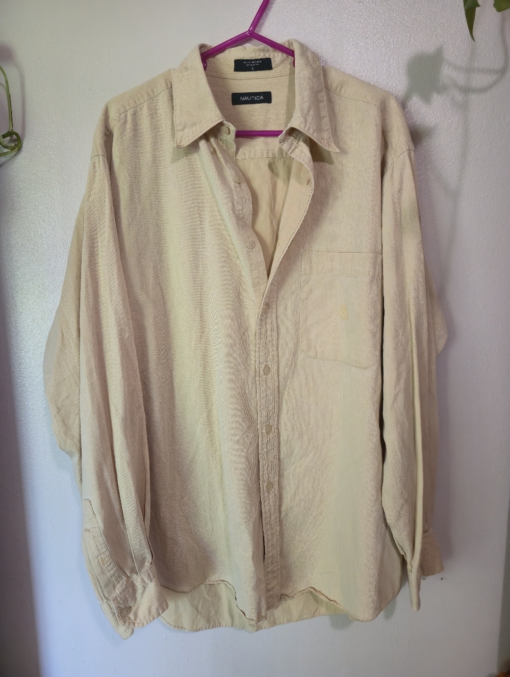 Nautica Classic Button-Up Shirt in Light Yellow
